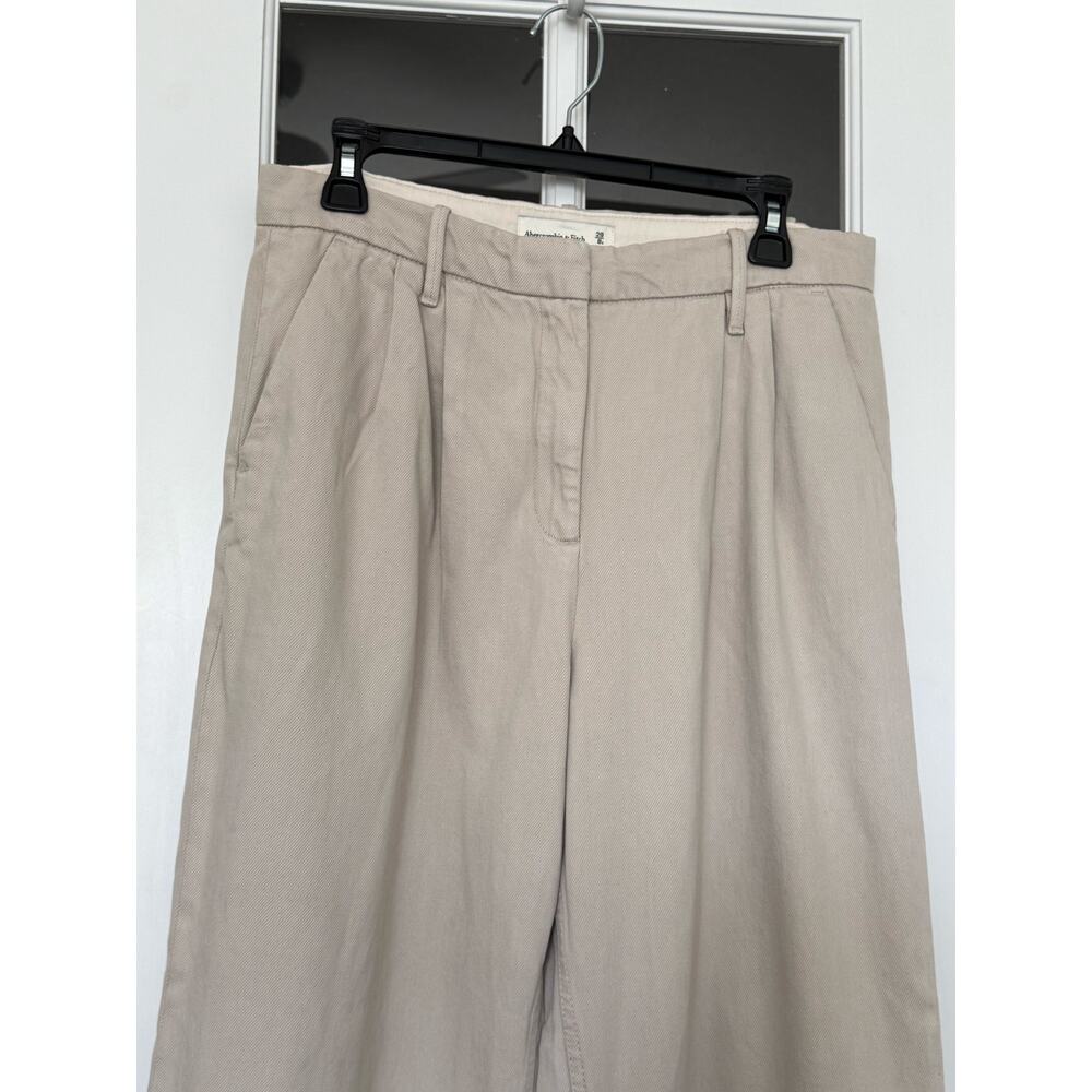 Abercrombie and Fitch | women’s high rise wide leg pleated pants cotton 29/8 S - Picture 2 of 12